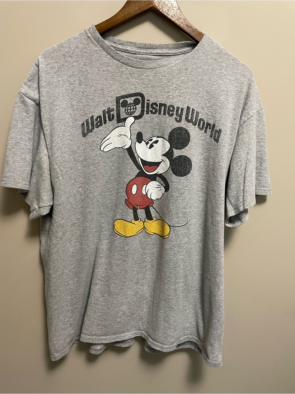 Disney Parks Mickey Mouse Walt Disney World Grey Tee Men Women XL